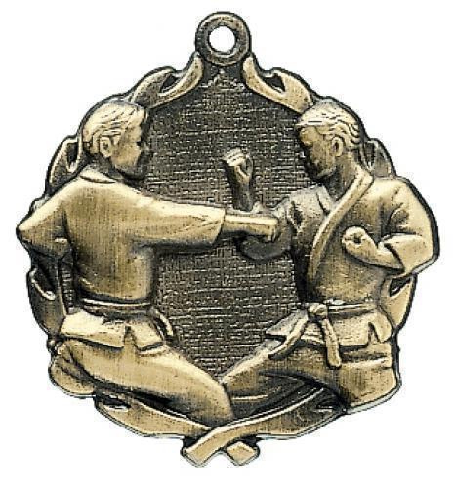 Wreath Medal -Karate Male — Gold 1 3/4"