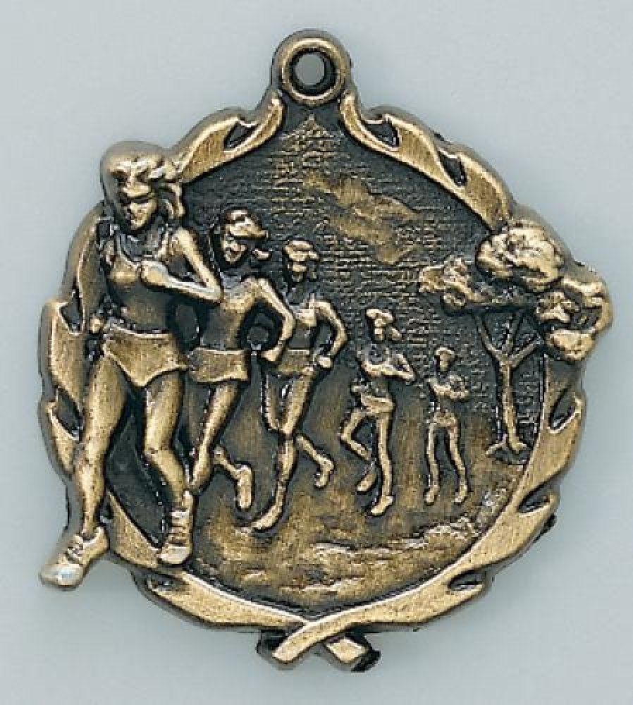 Wreath Medal -Cross Country Female — Silver 1 3/4"