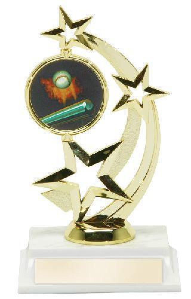 Shooting Star Mylar Holder Trophy -Baseball — Baseball Mylar Shooting Star 7 1/2"