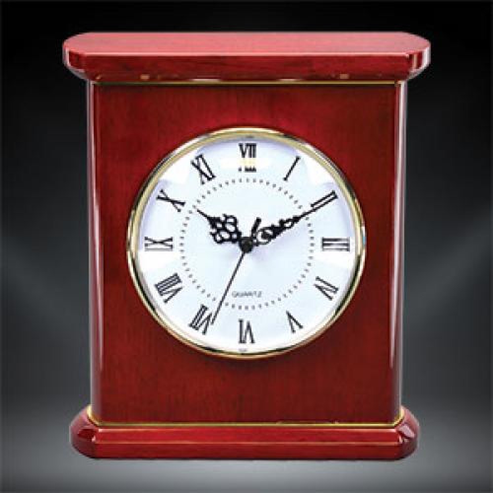 Patriot Rosewood Piano Finish Desktop Clock — Rosewood 8"