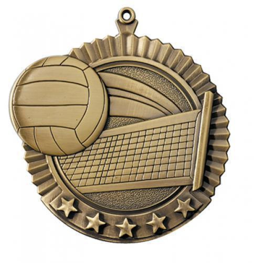 Star Medals -Volleyball — Bronze 2 3/4"