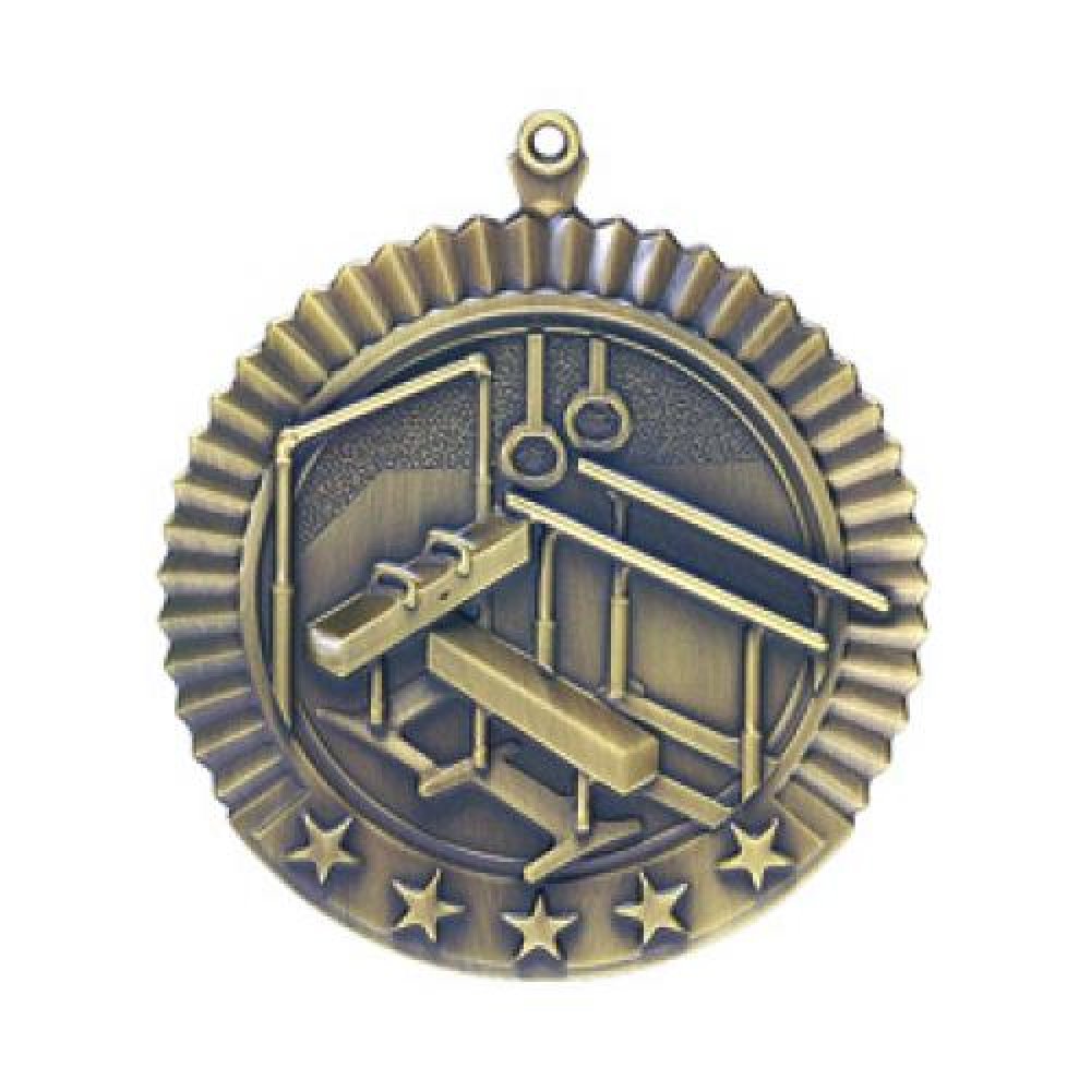 Star Medals -Gymnastics Male — Silver 2 3/4"