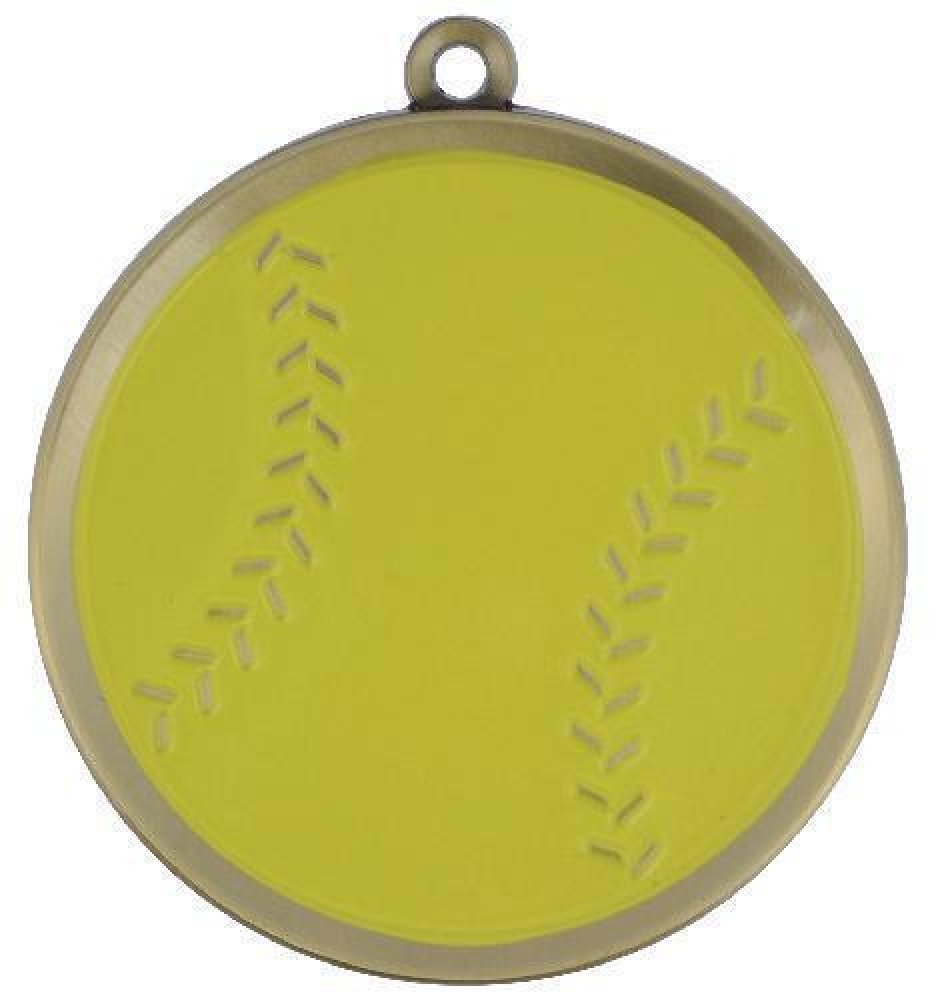 Mega Medals -Softball — Gold 2 1/4"