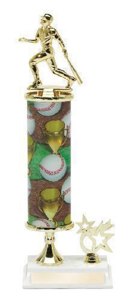 Single Column with Trim Trophy -Baseball — Baseball Single Column with Trim 16 1/2"
