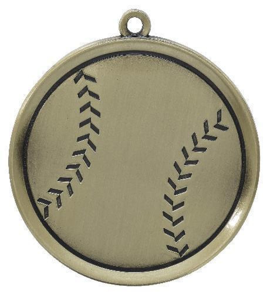 Mega Medals -Baseball — Bronze 2 1/4"