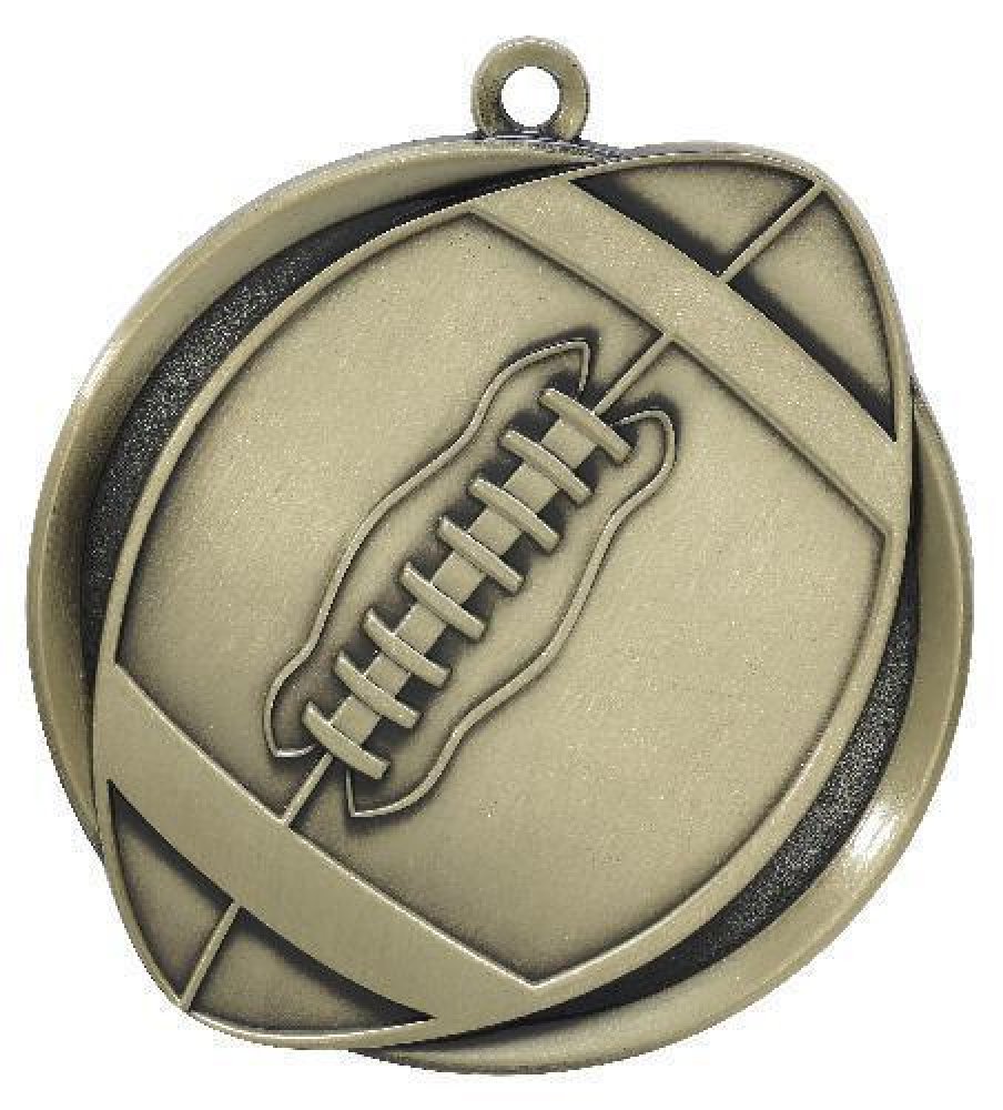 Mega Medals -Football — Gold 2 1/4"