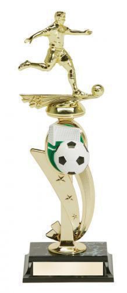 Action Trophy With Color Riser -Soccer Male — Soccer Action Male - 13"