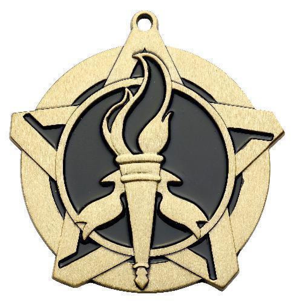 Super Star Medal -Victory — Gold 2 1/4"