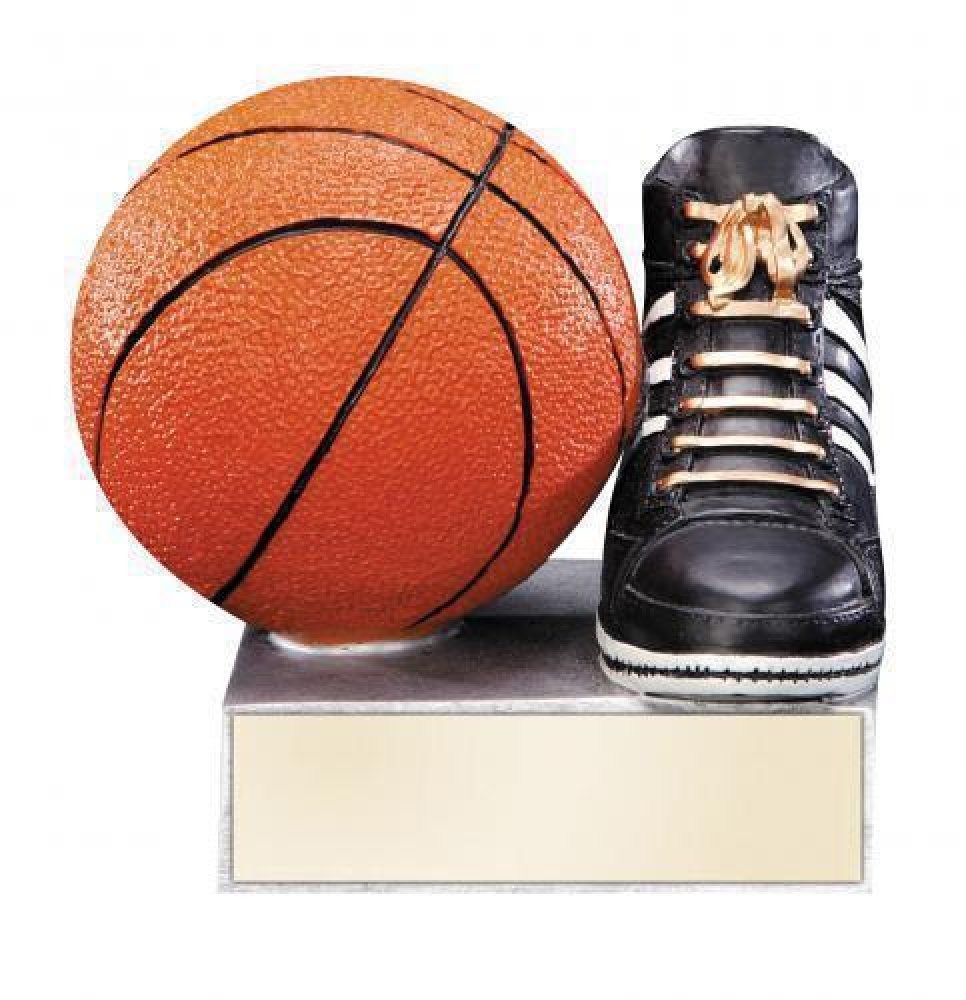 Full Color Awards -Basketball — 4" Basketball (rosewood base)