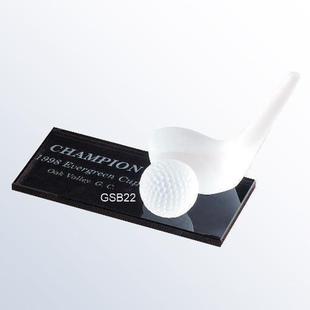 Molten Glass Golf Frosted — 5-1/2"H x 4"W x 2-1/2"D- Driver (Frosted)