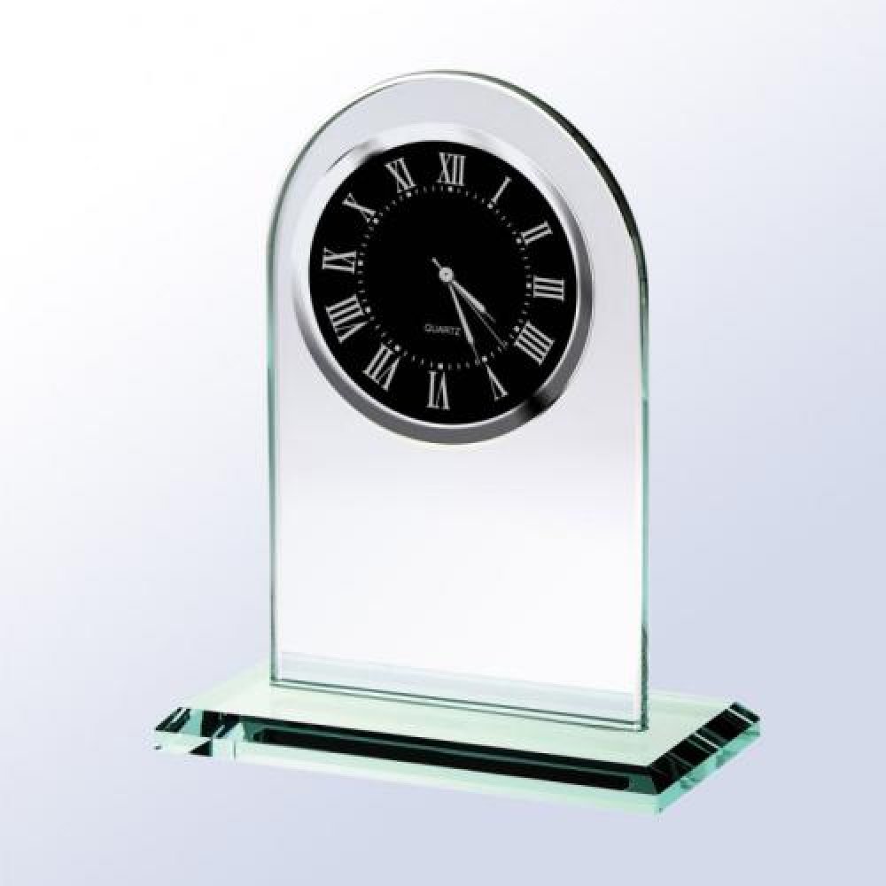 Arch Clock - Black Roman — 7-1/4"H x 6"W x 3"D