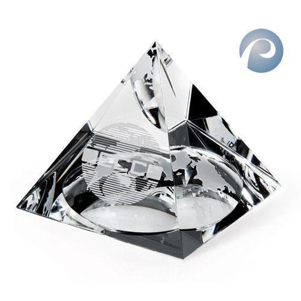 Globe Pyramid — 2"H x 2"W x 2"D
