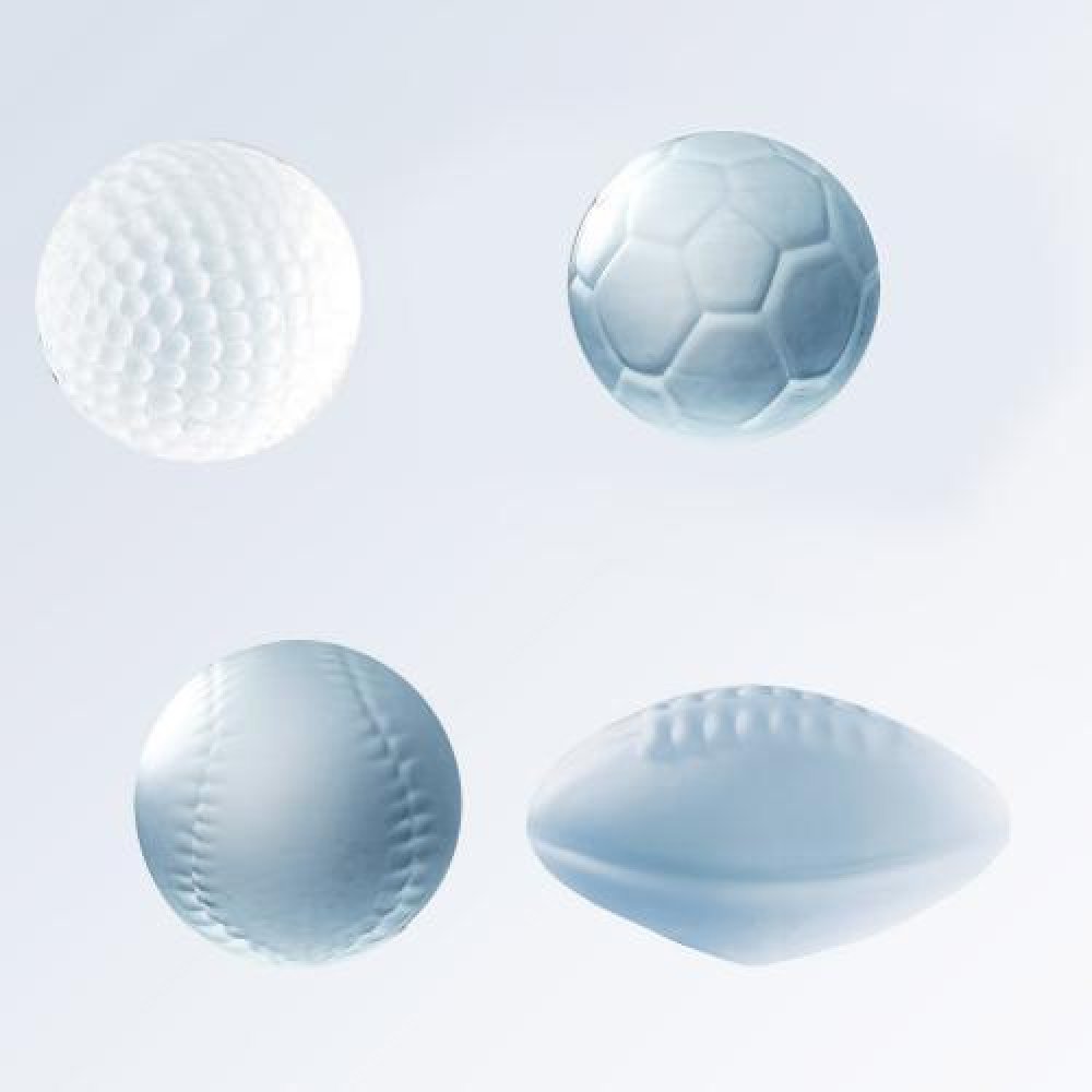 Sporting Balls - Frosted — Soccer Ball 2-3/8"H x 2-3/8"W x 2-3/8"D