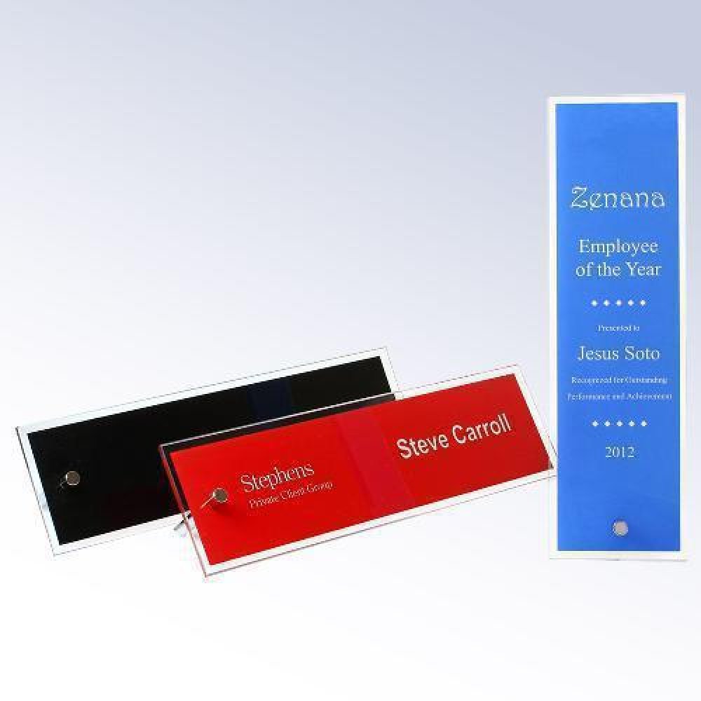 Chroma Nameplate — 3"H x 10"W x 3/16"D- Red