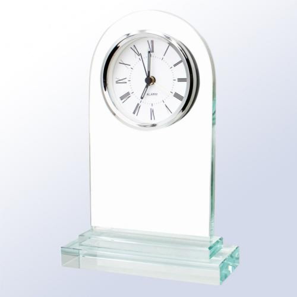 Arch White Clock — 9"H x 6"W x 2-1/4"D