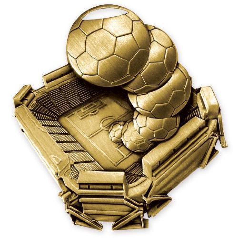 Stadium Medal -Soccer — 2 1/2" (gold)