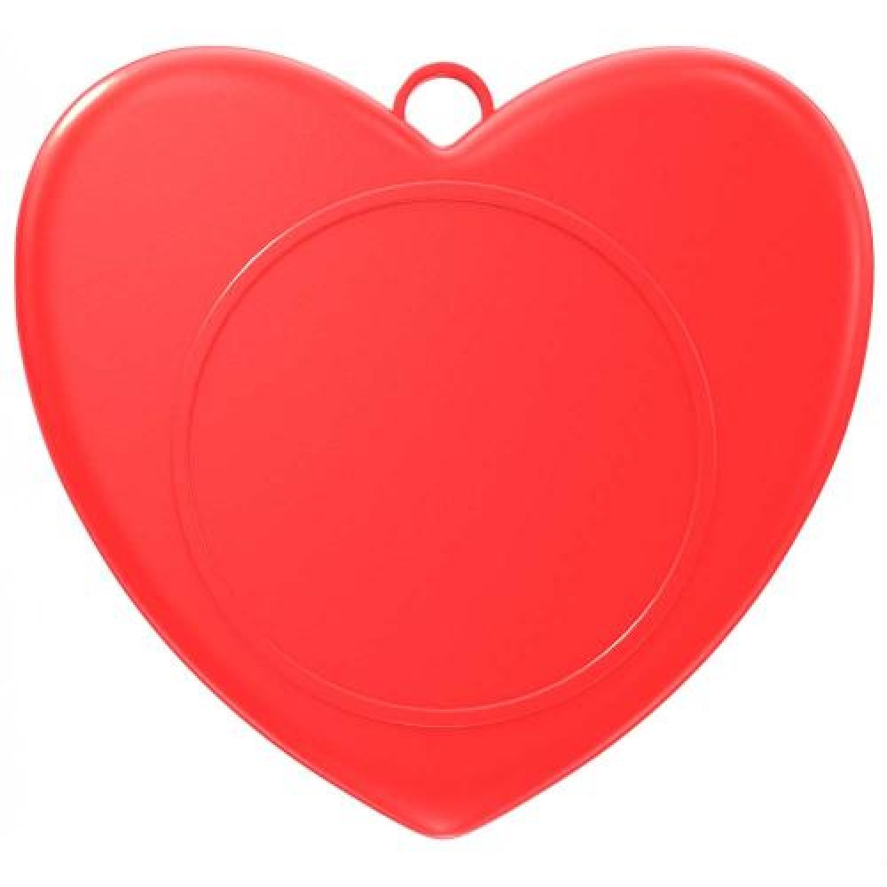 Heart Insert Medallion — Red Heart Shaped Insert Medal