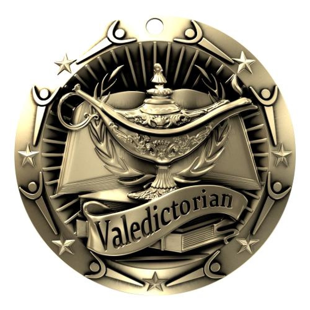 World Class Medal -Valedictorian — 3" Round (Gold)