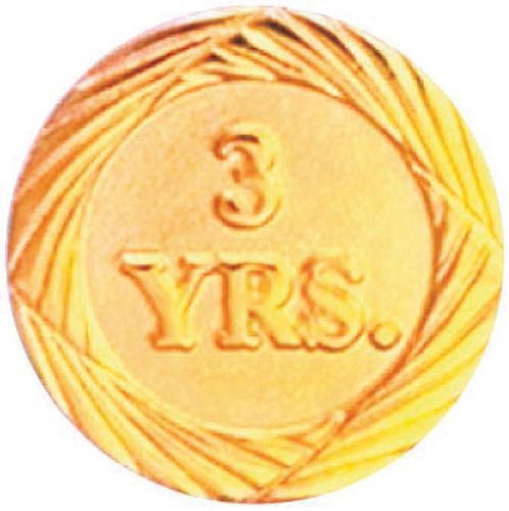 3 Year Pin — 3/4" - Gold