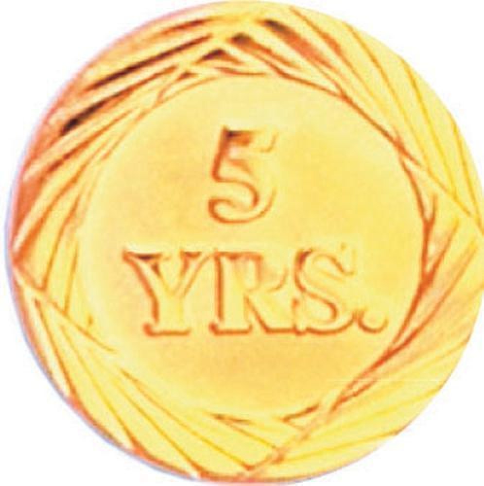 5 Year Pin — 3/4" - Gold