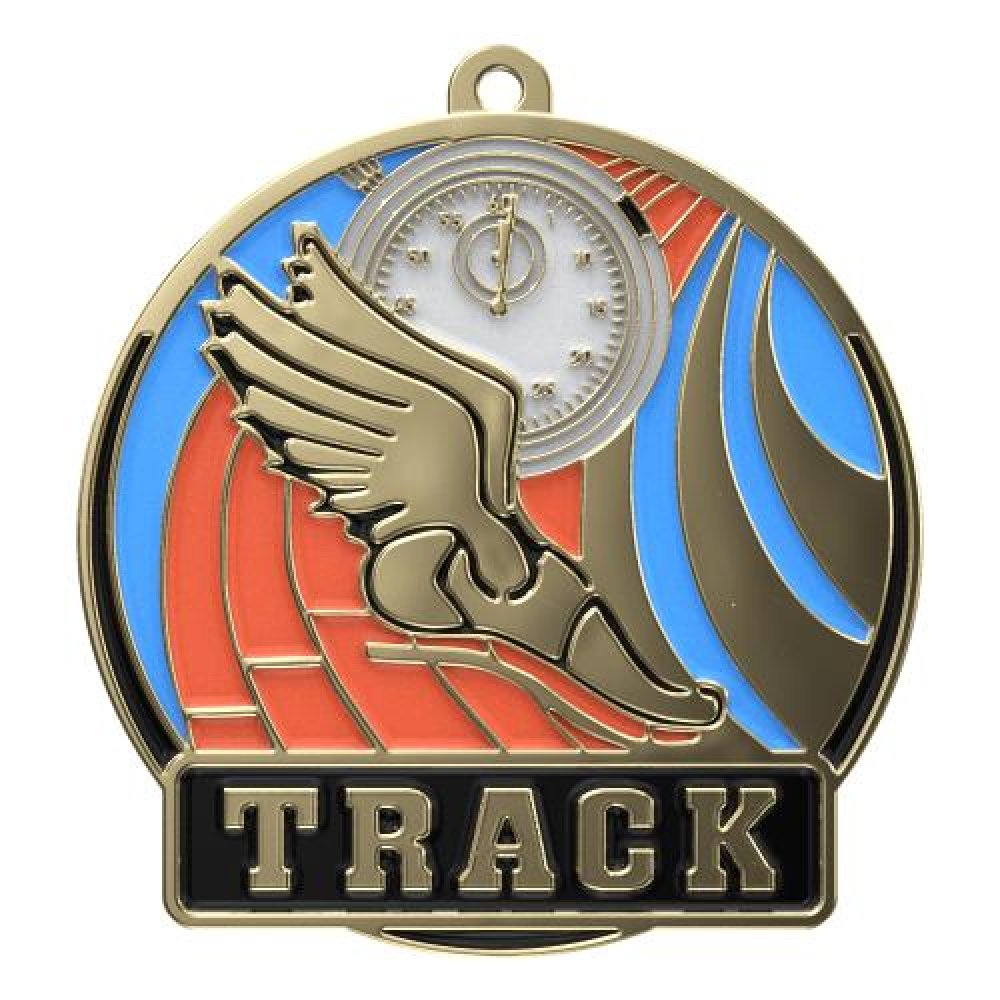 High Tech Medal -Track — 2" - Gold