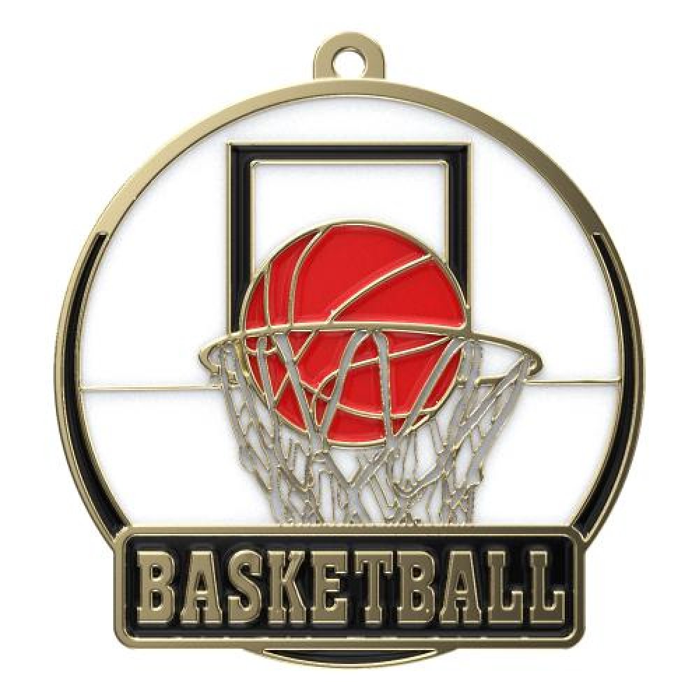 High Tech Medal -Basketball — 2" - Gold