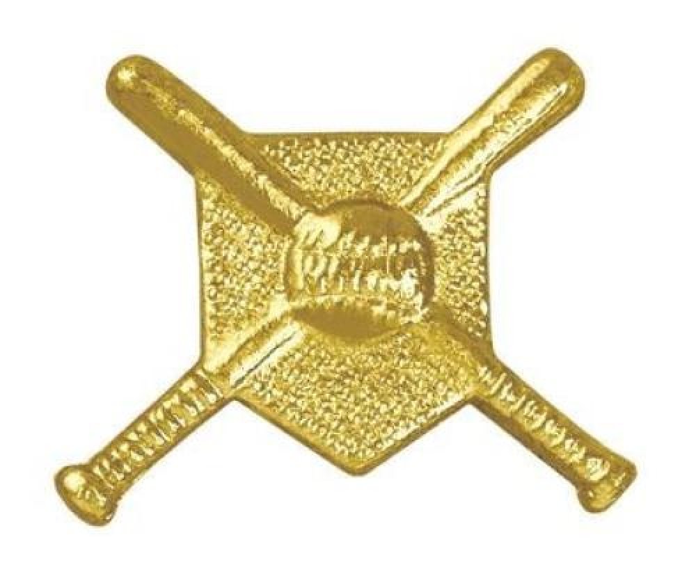 Crossed Bats — 1" - Gold