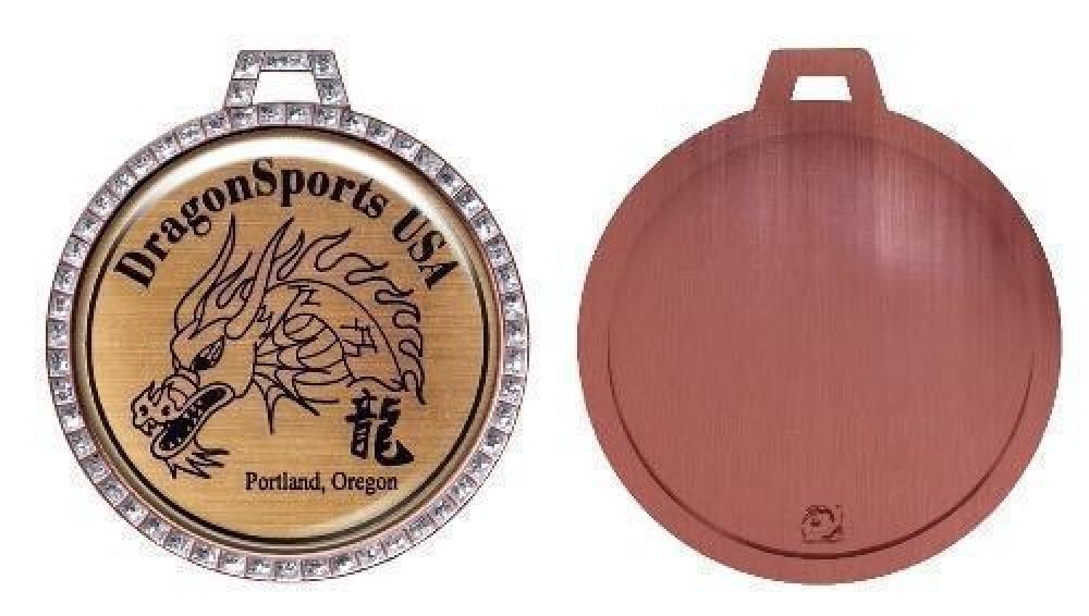 Gem Insert Medal — 2 1/4" - Bronze