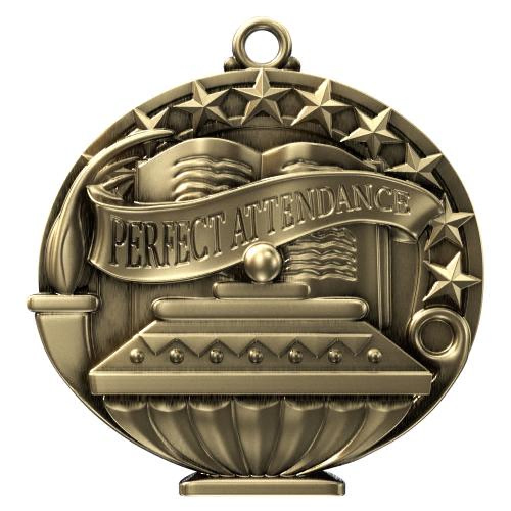 APM Medal -Perfect Attendance — 2" - Gold
