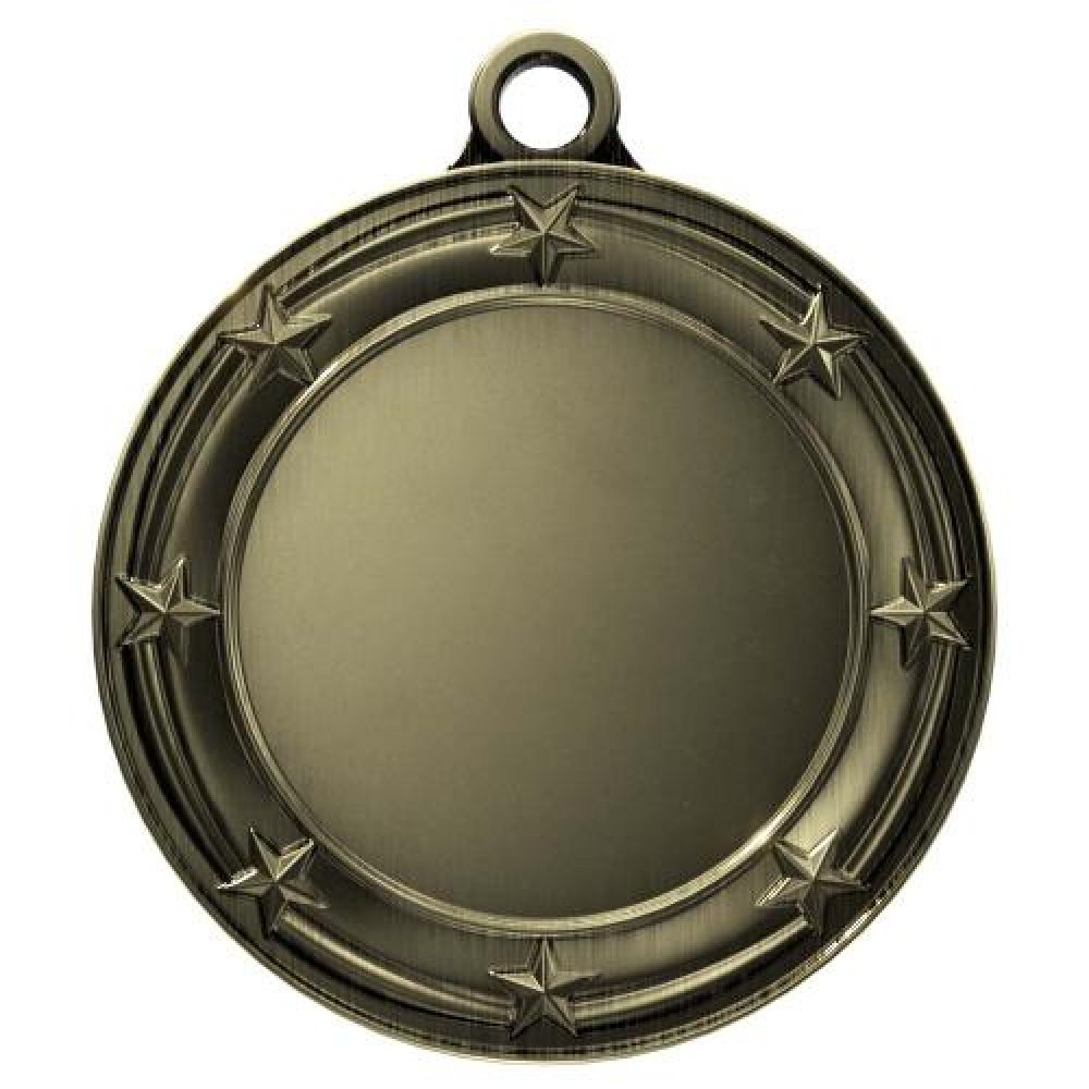 3D Star Medal -Insert — 1 3/4" - Silver