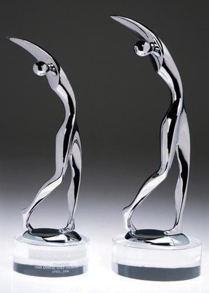 Famous Golfer Crystal Award — 5-5/8"W x 4-3/4"D x 13-1/4"H