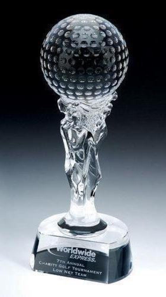 Ishtar Crystal Award — 4-3/4"W x 4"D x 12"H