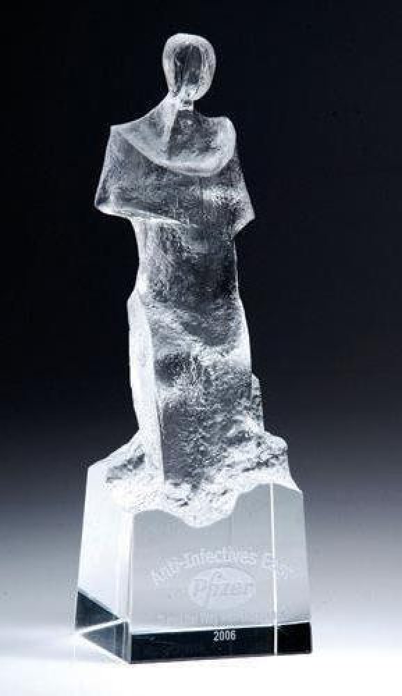 Van Gogh Crystal Award — 3-1/8"W x 2-3/4"D x 10"H