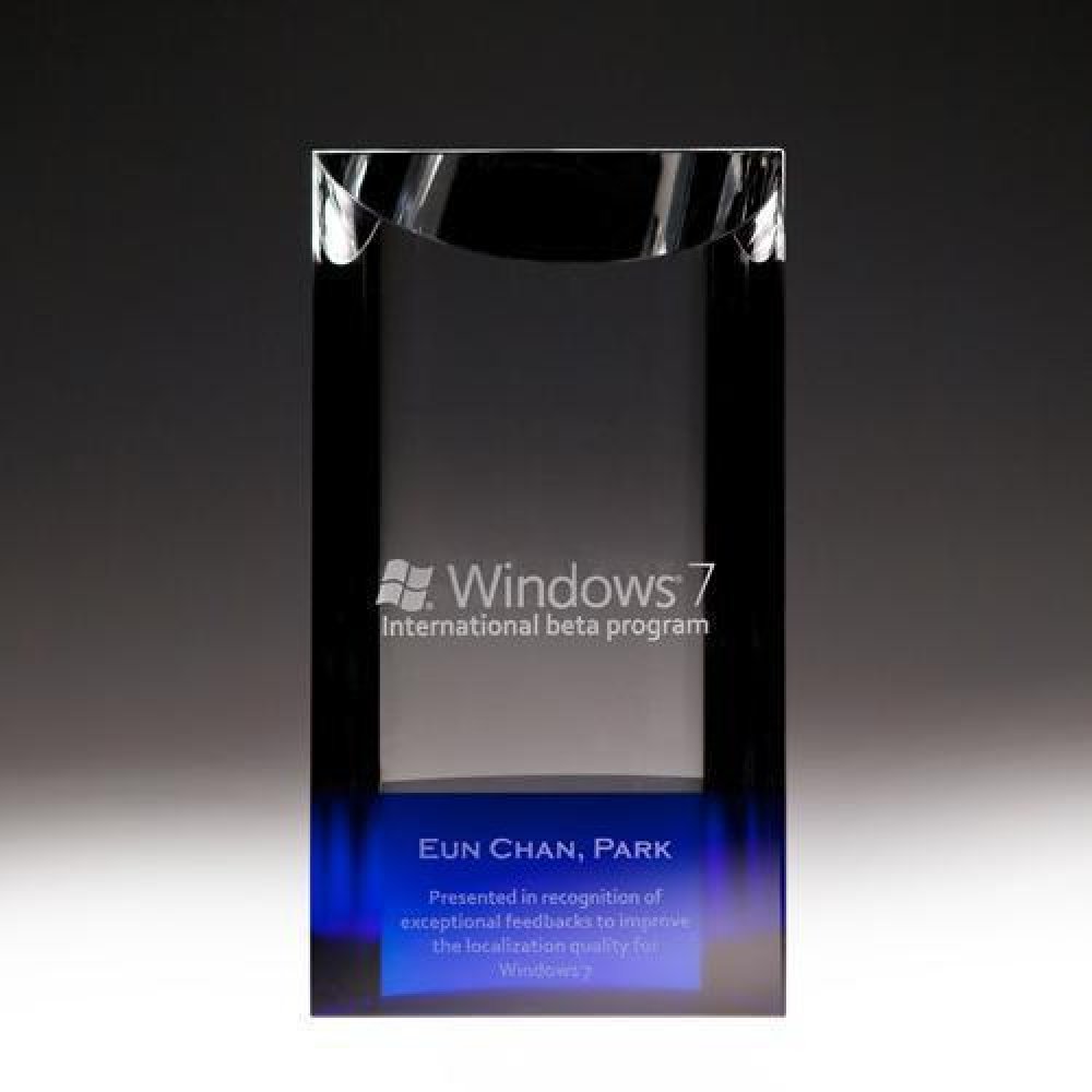Prestige Crystal Award — 4-1/4"W x 1-7/8"D x 7-7/8"H