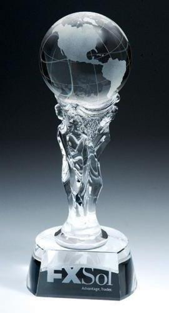 Athena Crystal Award — 4-3/4"W x 4"D x 12"H