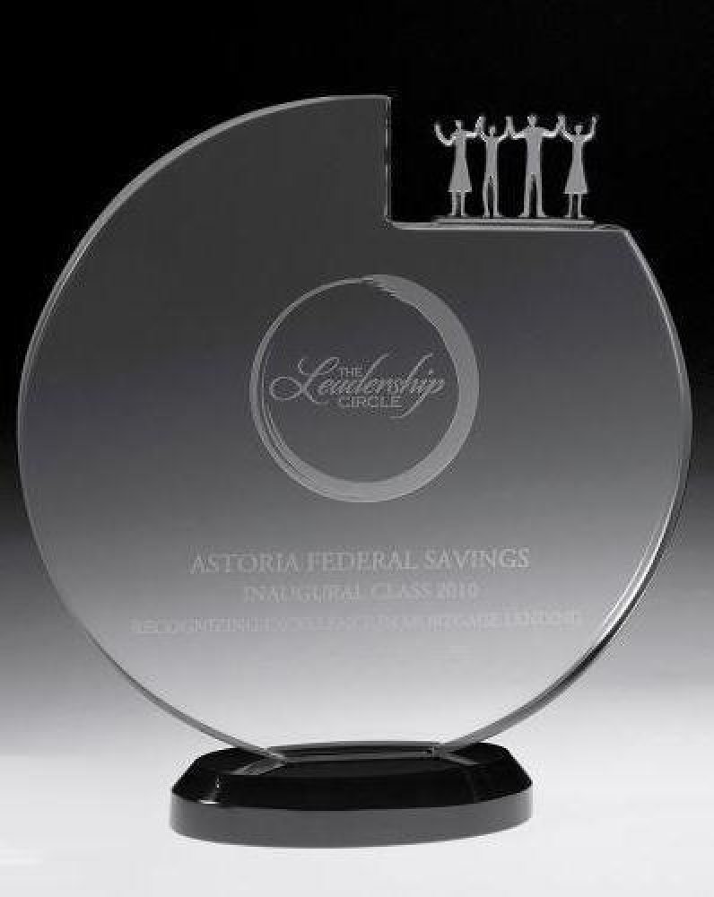 Inner Circle Crystal Award — 7"W x 2-1/2"D x 8"H