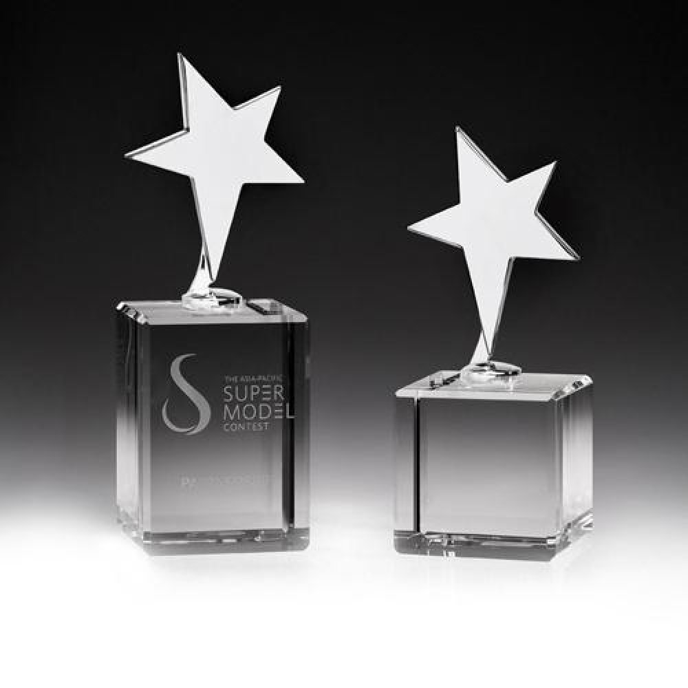 Basic Star Crystal Award — 2-3/4"W x 2-3/4"D x 8-1/4"H