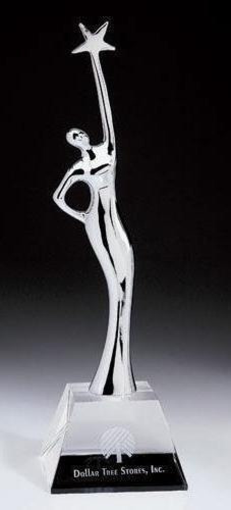 Goddess of Star Crystal Award — 3-1/8"W x 3-1/8"D x 10-3/4"H