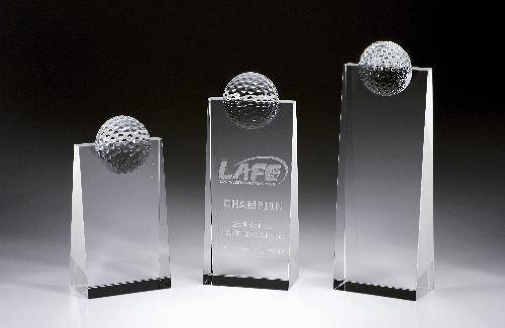 Winning Golf Tower Crystal Award — 2-3/4"W x 2"D x 5-3/4"H