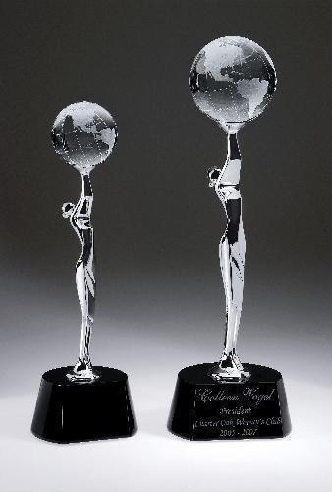 Global Celebration Crystal Award — 4-3/4"W x 4"D x 14"H