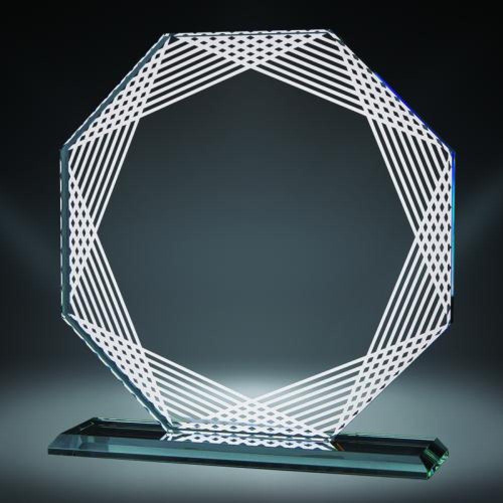 Rayado Circle Glass Award — Rayado Circle Award - 7 1/2"