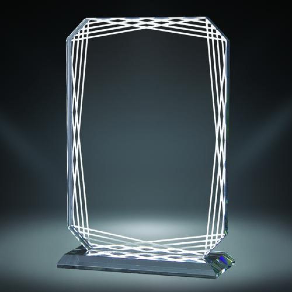 Rayado Rectangle Glass Award — Rayado Rectangle Award - 6 3/4""