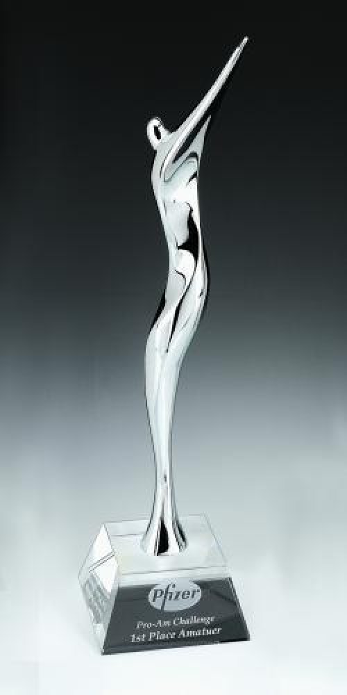 Fantastic Golfer Crystal Award — 4"W x 4"D x 16-3/8"H