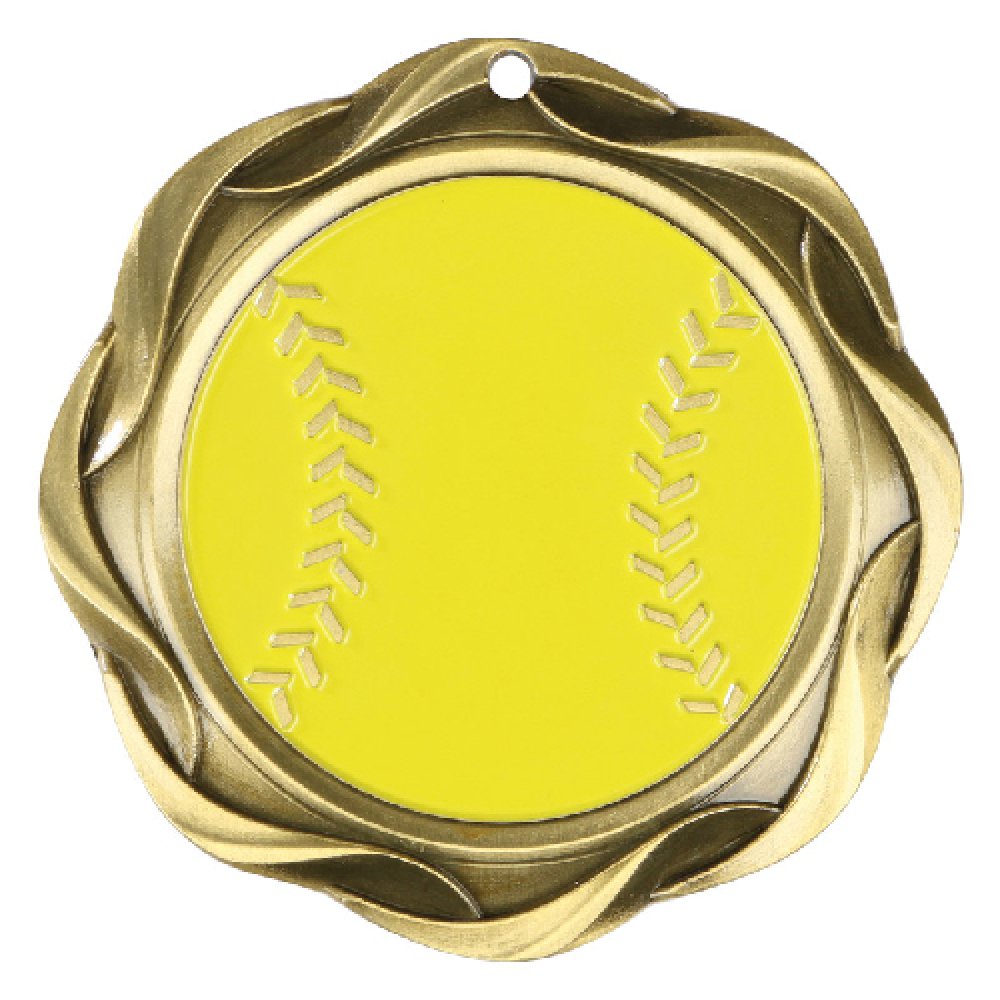 Fusion Medal - Softball — Softball Bronze 3"