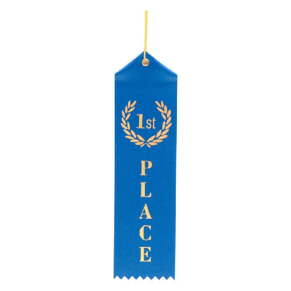 Eyelet Ribbon Awards -First Place — First place ribbon 2" x 8"