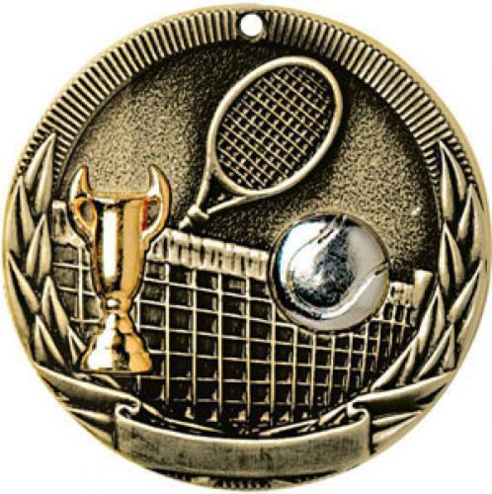 Tri-Colored Series Medals -Tennis — 2" Bronze