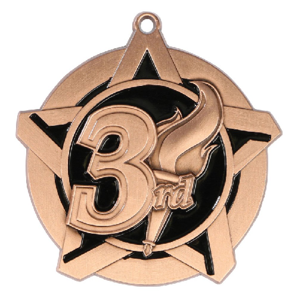 Super Star Medal - 3rd Place — 3rd Place Bronze 2 1/4"