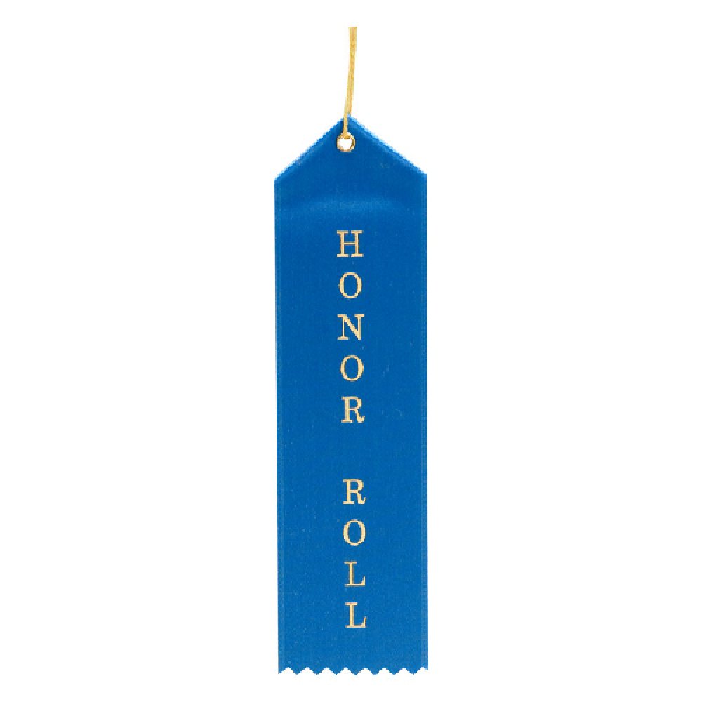 Eyelet Ribbon Awards -Honor Roll — Honor Roll ribbon 2" x 8"