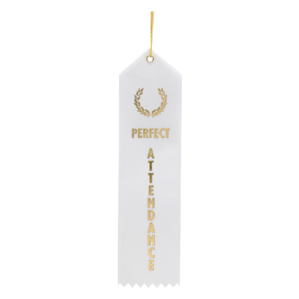 Eyelet Ribbon Awards -Perfect Attendance — Perfect Attendance ribbon 2" x 8"