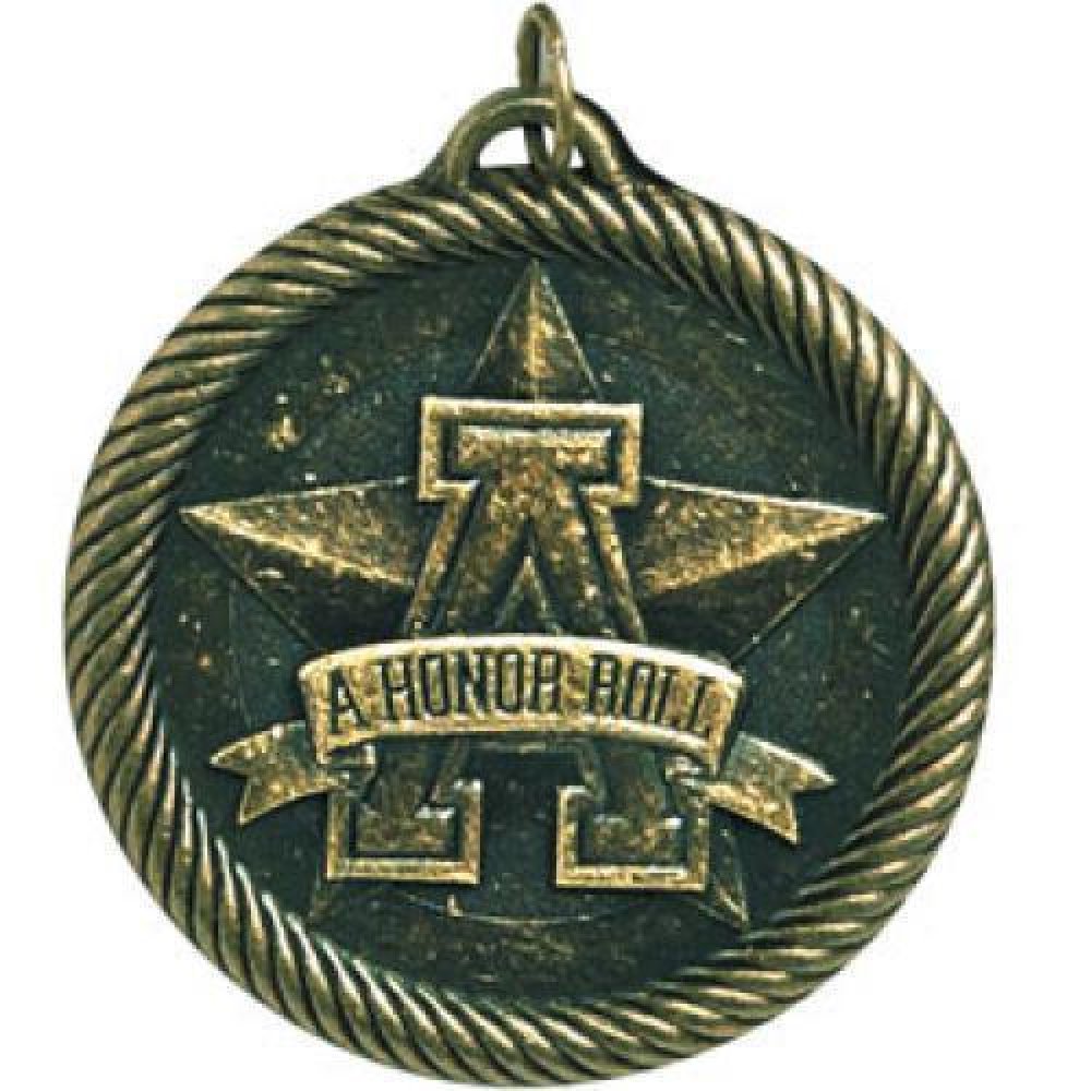 Value Medal Series Awards -"A" Honor Roll — 2" Gold Hooray I got all A's